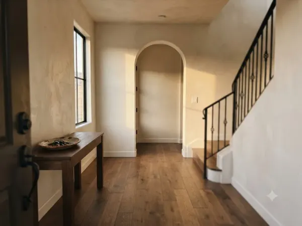 Wood floor in a Mediterranean-style hillside home, Bakersfield CA